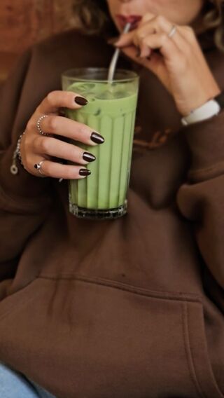 Drinking matcha